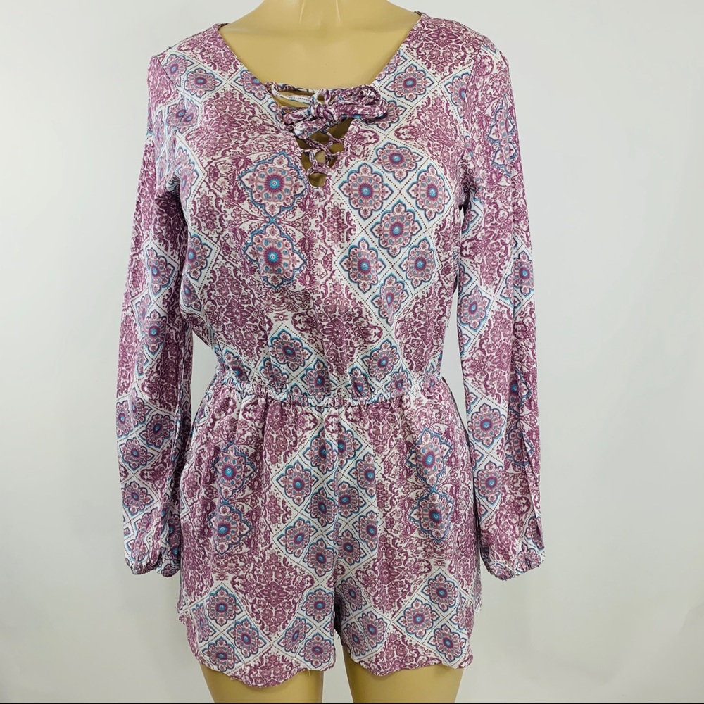 Hype Print Long Sleeve Romper